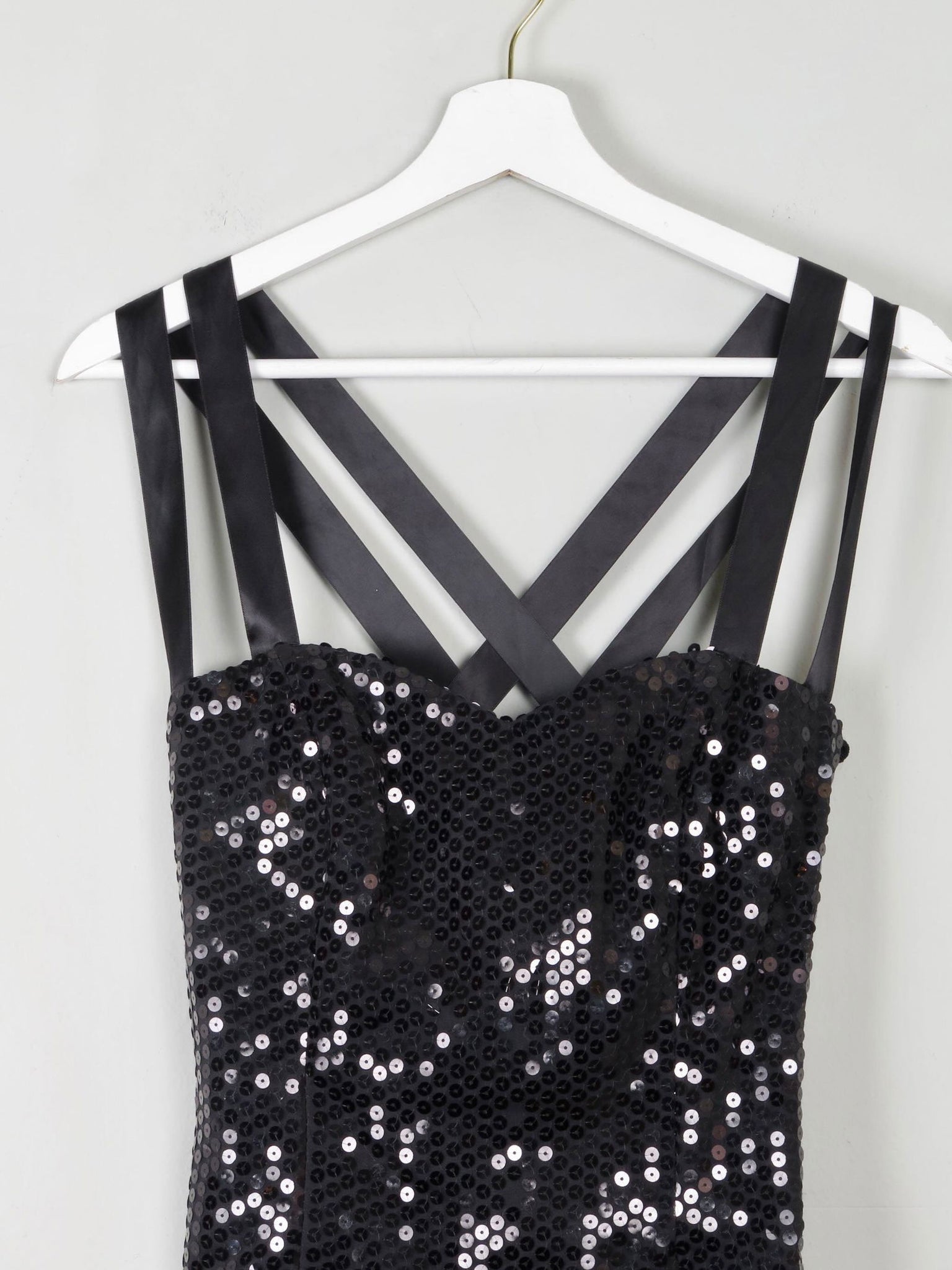 Vintage Black Sequin Corset XS - The Harlequin