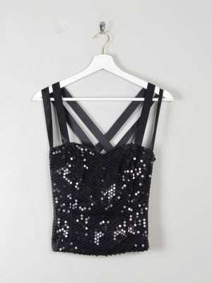 Vintage Black Sequin Corset XS - The Harlequin