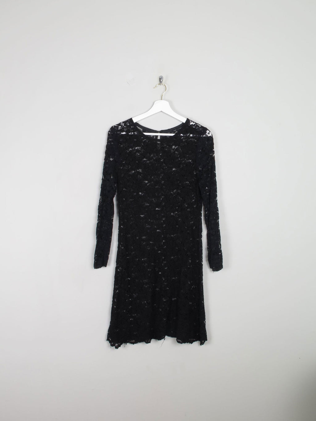 Vintage Black Short Lace Vintage  Dress S - The Harlequin