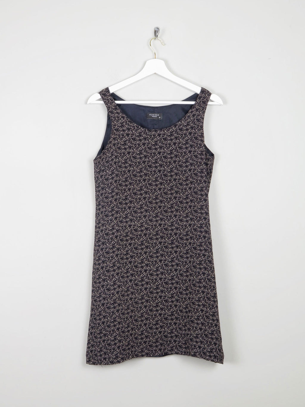 Vintage Black Short Sleeveless  Printed Dress S - The Harlequin