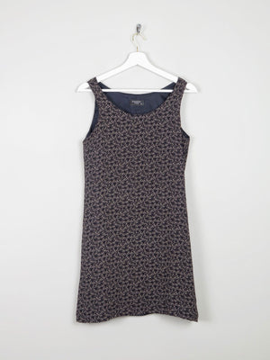 Vintage Black Short Sleeveless  Printed Dress S - The Harlequin