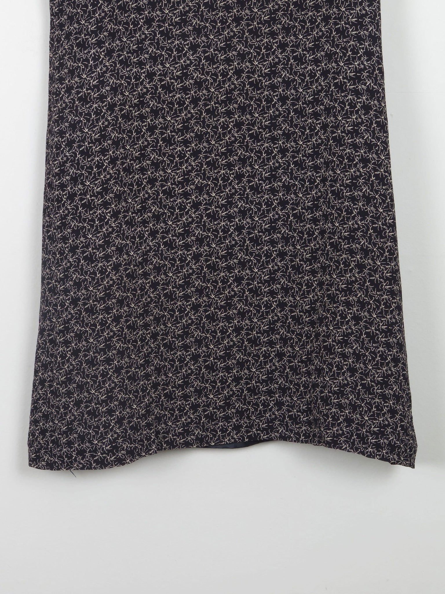 Vintage Black Short Sleeveless  Printed Dress S - The Harlequin