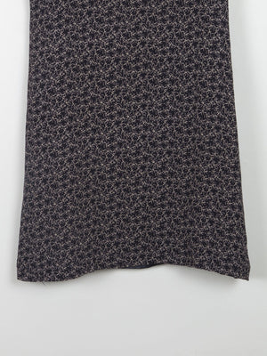Vintage Black Short Sleeveless  Printed Dress S - The Harlequin