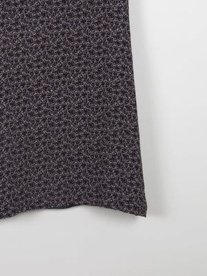 Vintage Black Short Sleeveless  Printed Dress S - The Harlequin