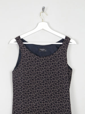 Vintage Black Short Sleeveless  Printed Dress S - The Harlequin