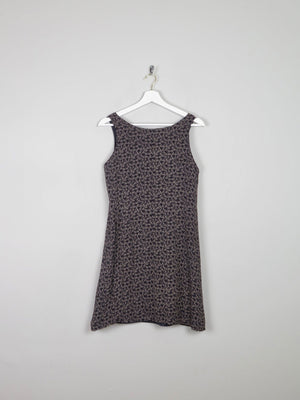 Vintage Black Short Sleeveless  Printed Dress S - The Harlequin