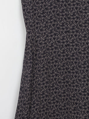 Vintage Black Short Sleeveless  Printed Dress S - The Harlequin