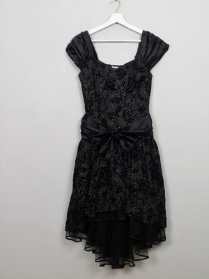 Vintage Black Sparkly 1980s Party Dress S - The Harlequin