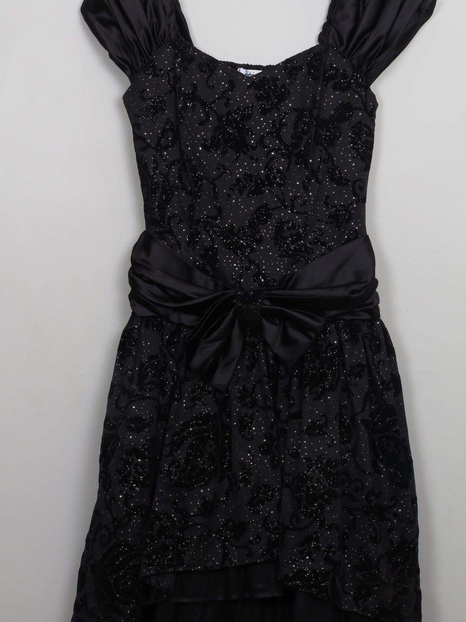 Vintage Black Sparkly 1980s Party Dress S - The Harlequin