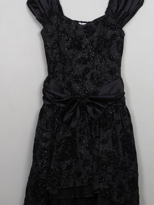 Vintage Black Sparkly 1980s Party Dress S - The Harlequin