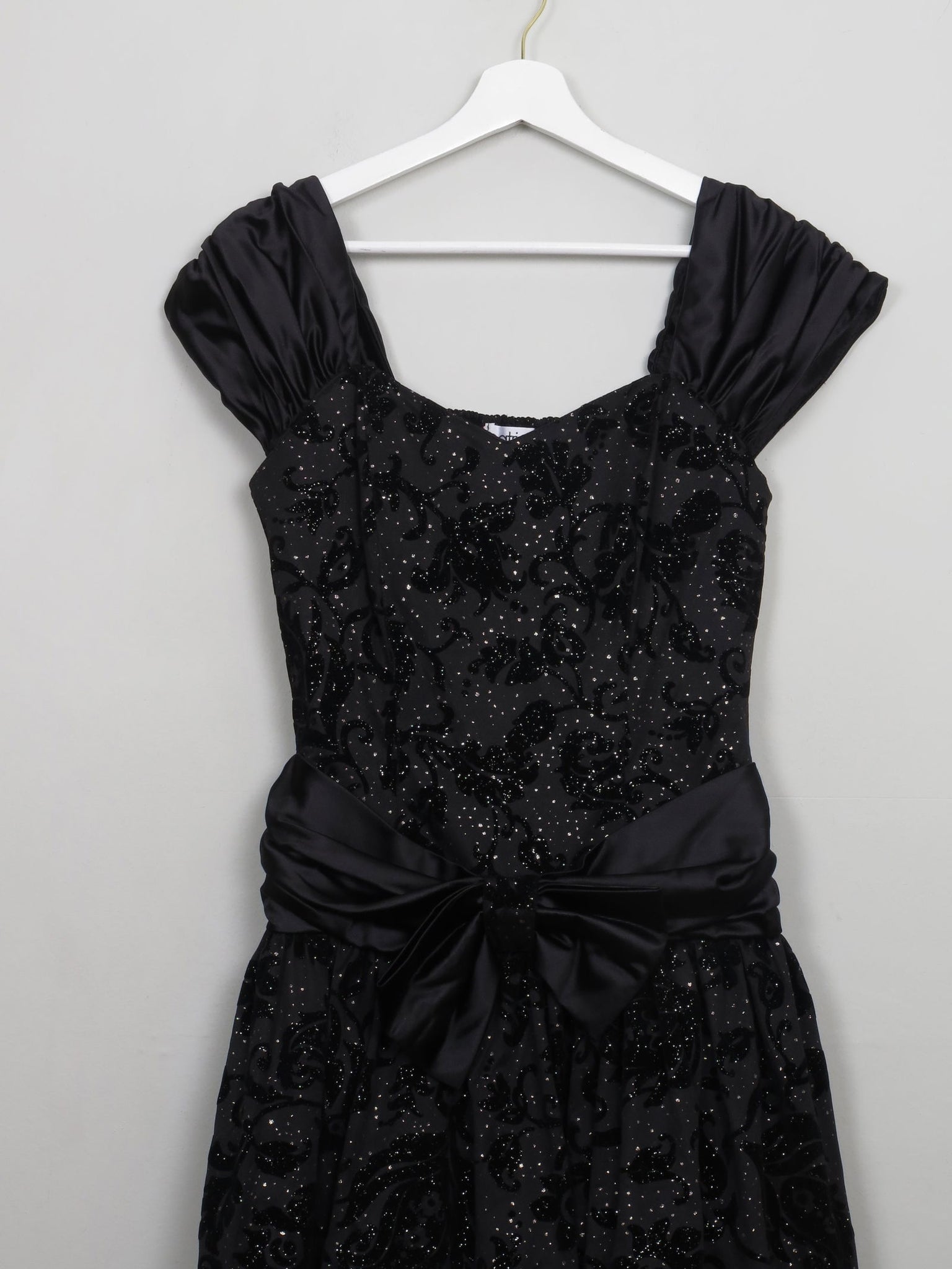 Vintage Black Sparkly 1980s Party Dress S - The Harlequin