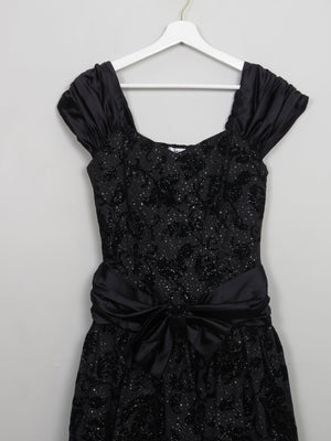 Vintage Black Sparkly 1980s Party Dress S - The Harlequin
