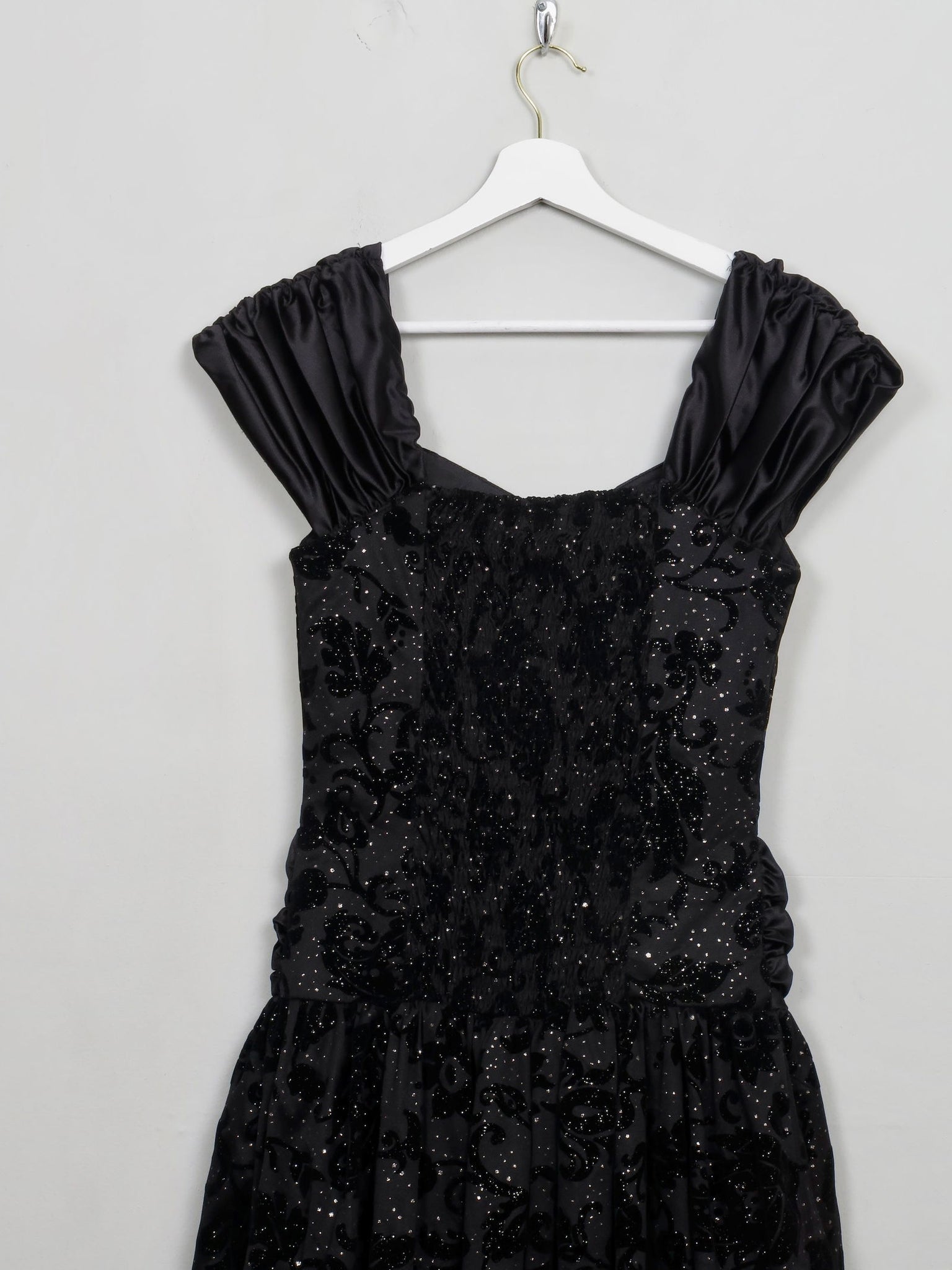 Vintage Black Sparkly 1980s Party Dress S - The Harlequin