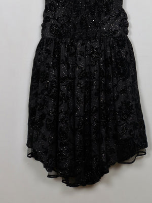 Vintage Black Sparkly 1980s Party Dress S - The Harlequin