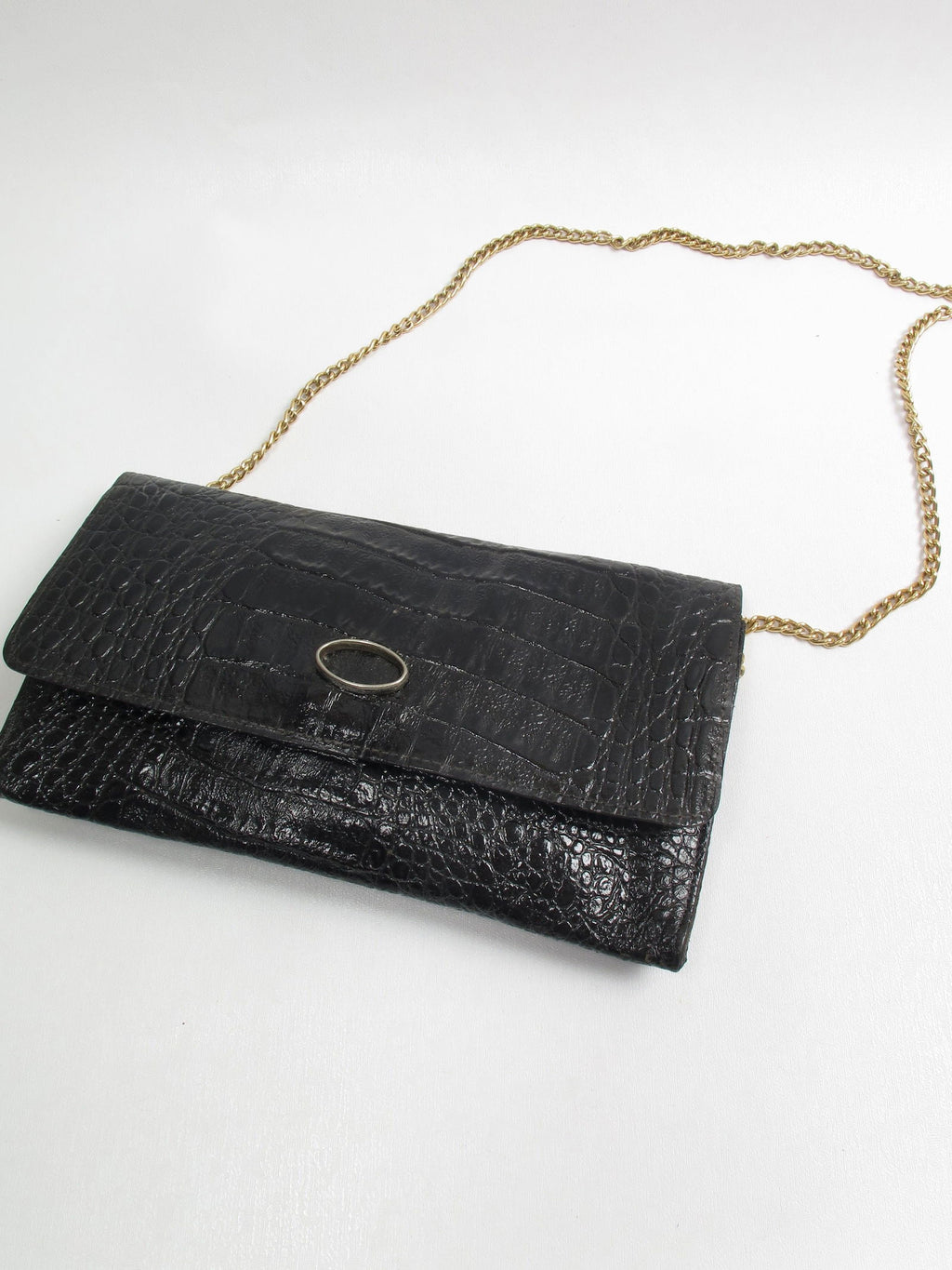 Vintage Black Textured Bag - The Harlequin