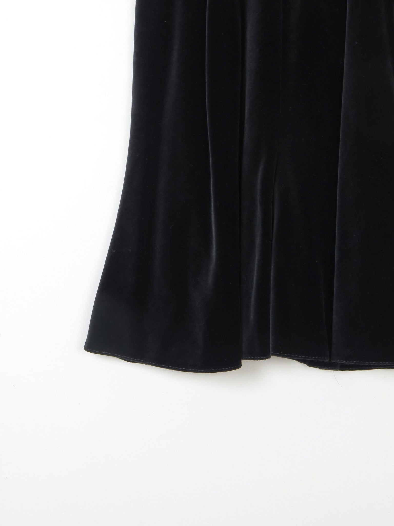 Vintage Black Velvet 1970s Skirt Bias Cut S - The Harlequin