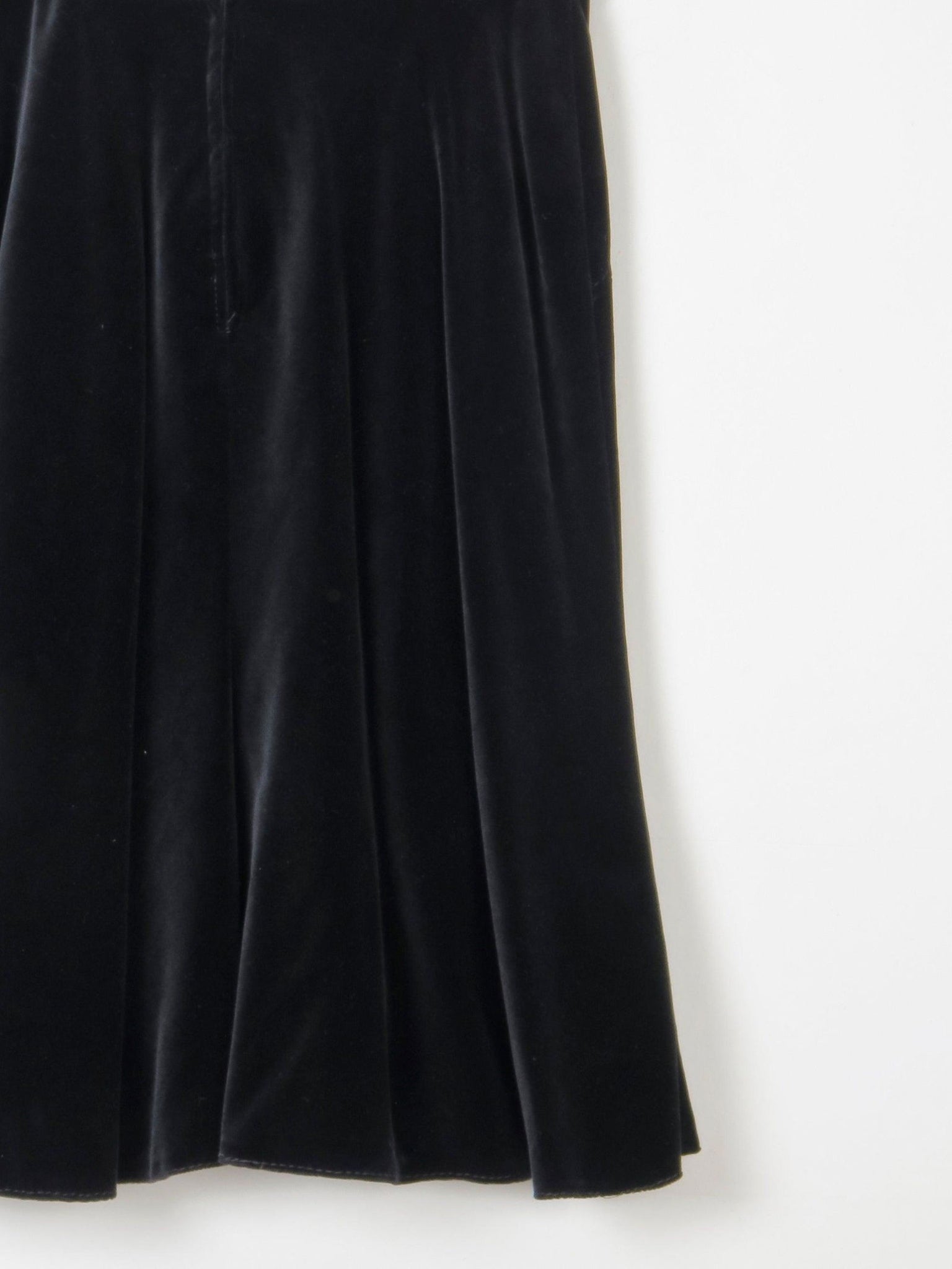 Vintage Black Velvet 1970s Skirt Bias Cut S - The Harlequin