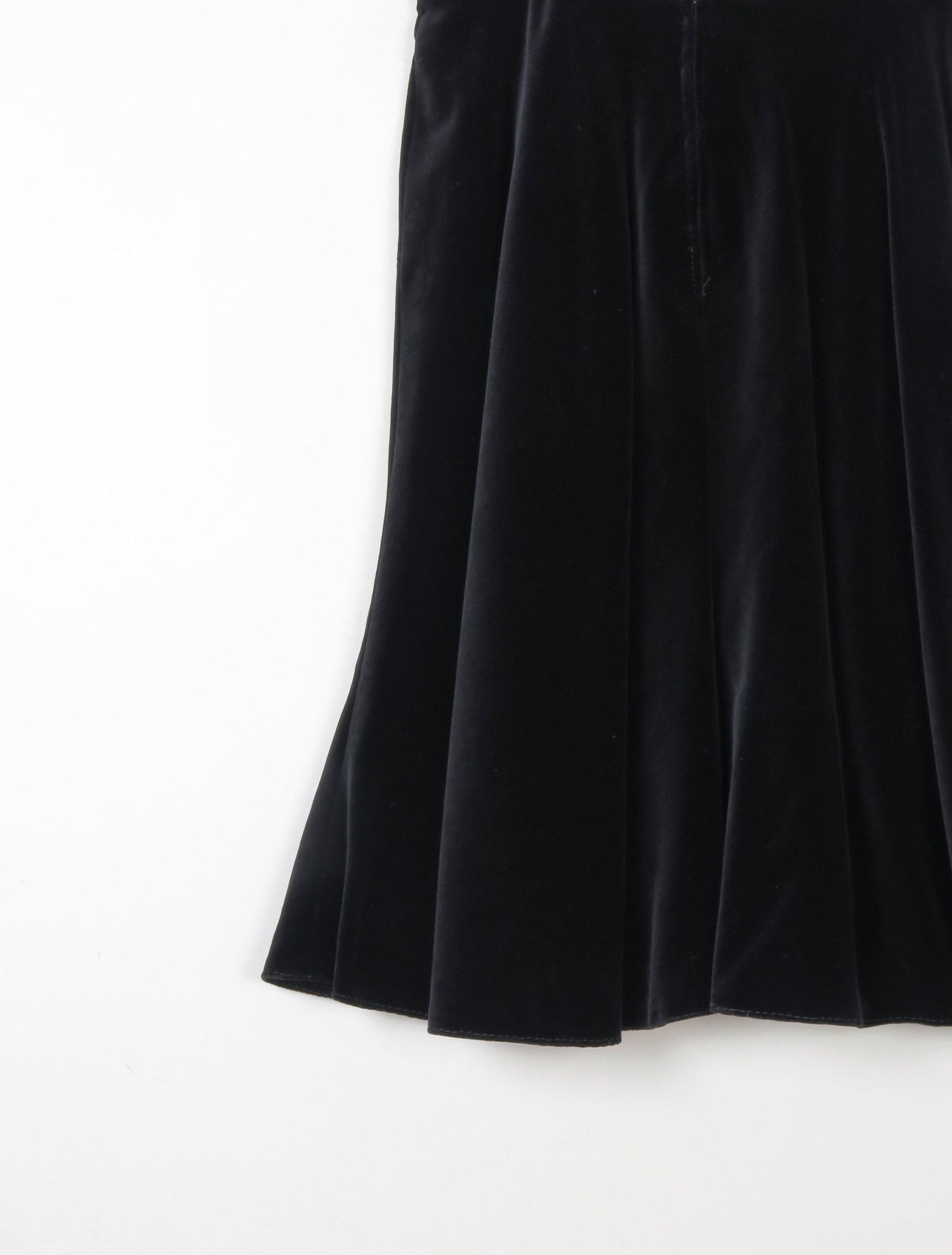 Vintage Black Velvet 1970s Skirt Bias Cut S - The Harlequin