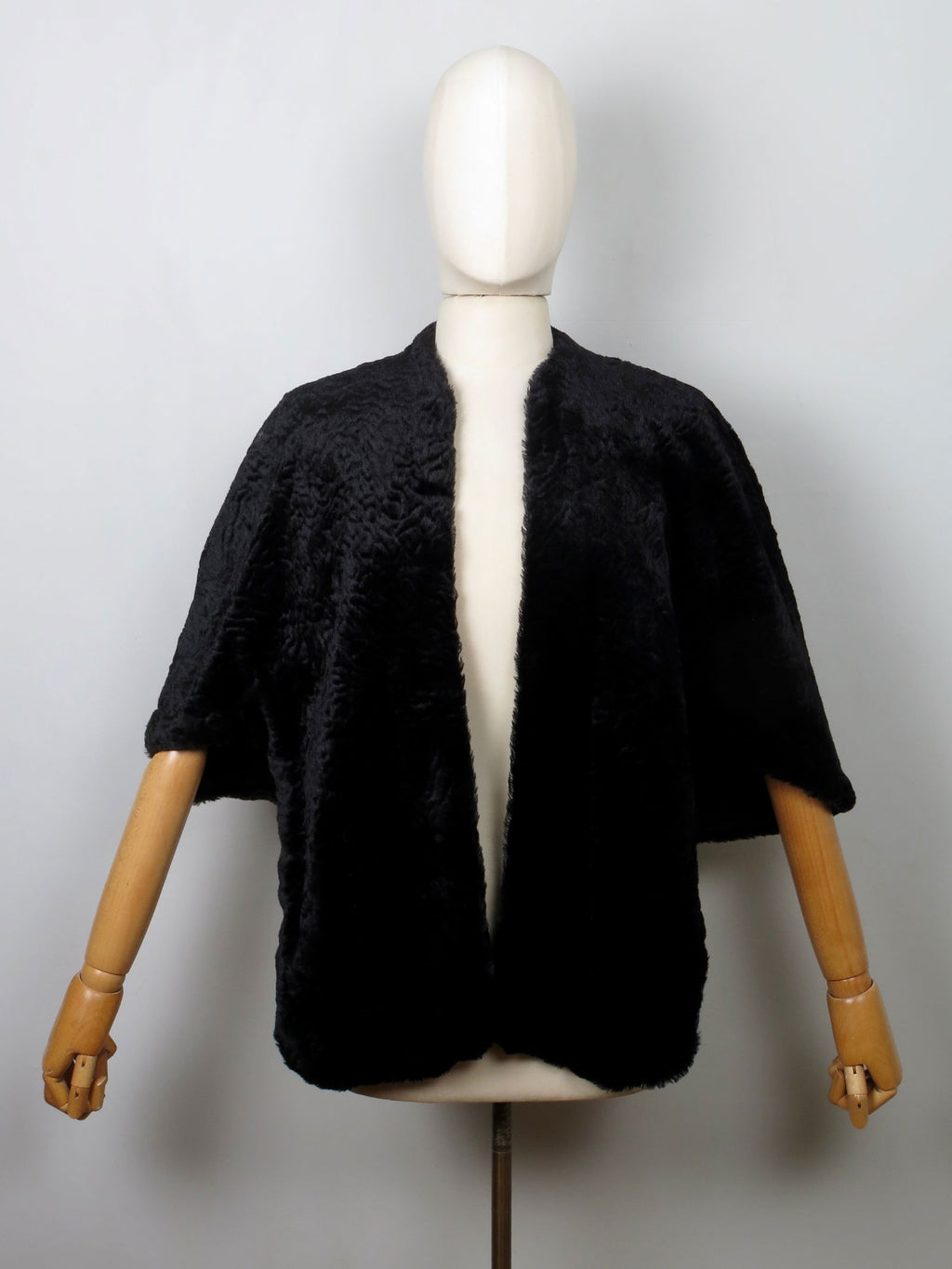 Vintage Black Velvet Cape - The Harlequin