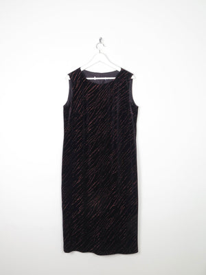 Vintage Black Velvet & Lurex Midi Dress L/XL - The Harlequin