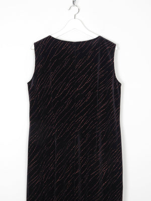 Vintage Black Velvet & Lurex Midi Dress L/XL - The Harlequin