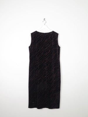 Vintage Black Velvet & Lurex Midi Dress L/XL - The Harlequin
