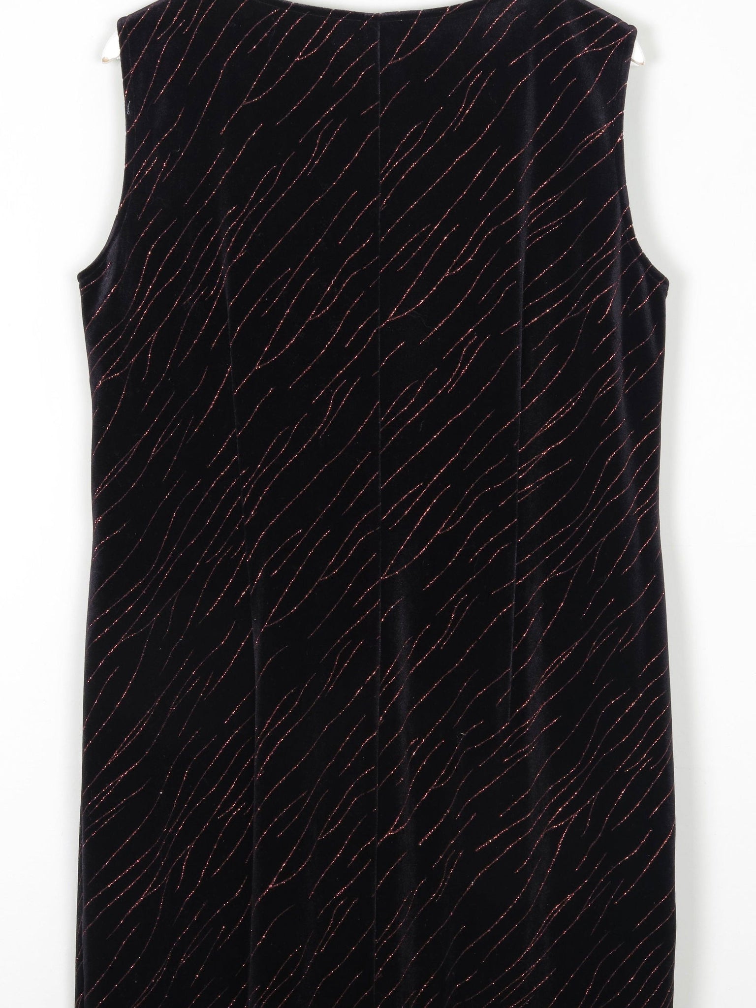 Vintage Black Velvet & Lurex Midi Dress L/XL - The Harlequin