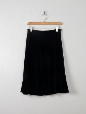 Vintage Black Velvet Skirt S 27" - The Harlequin