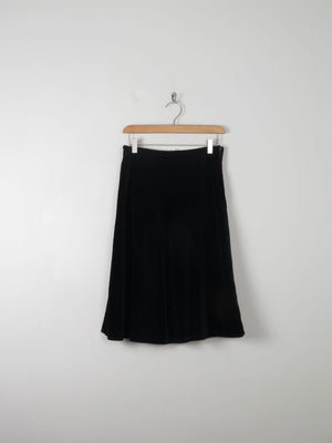 Vintage Black Velvet Skirt S 27" - The Harlequin