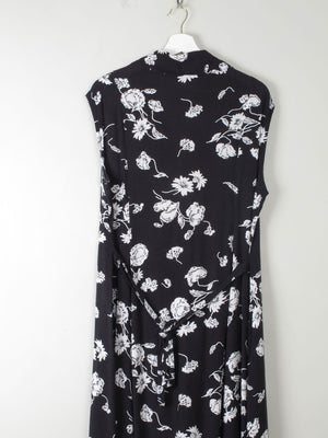 Vintage Black & White Floral Dress - The Harlequin