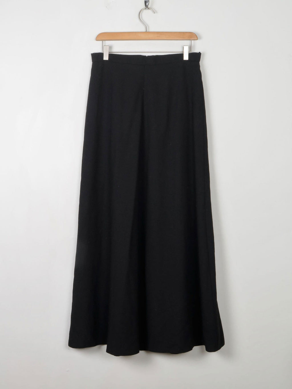 Vintage Black Wool Maxi Skirt S - The Harlequin
