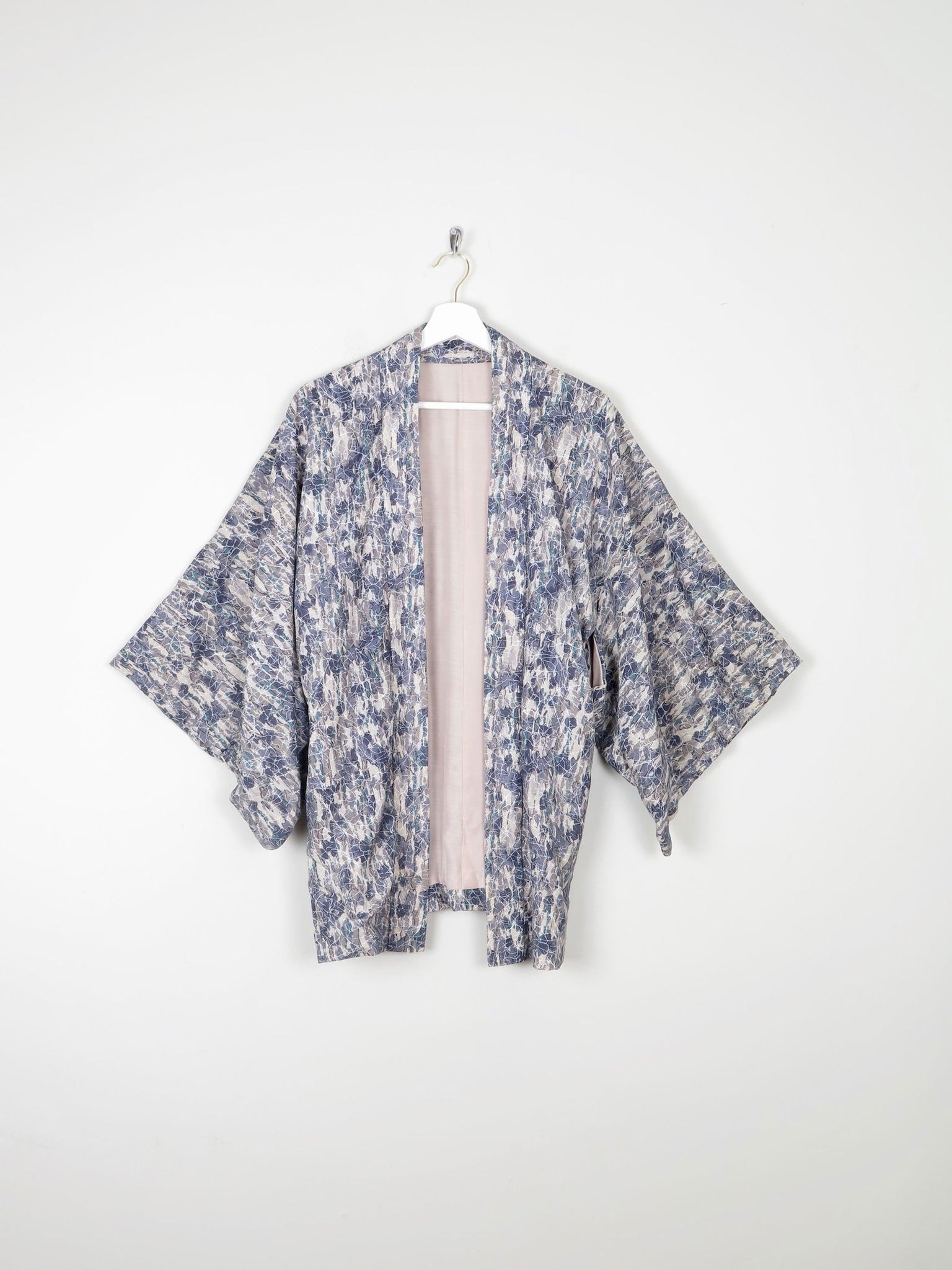 Vintage Blue/Green & Grey Printed Kimono S/M - The Harlequin
