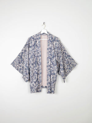 Vintage Blue/Green & Grey Printed Kimono S/M - The Harlequin
