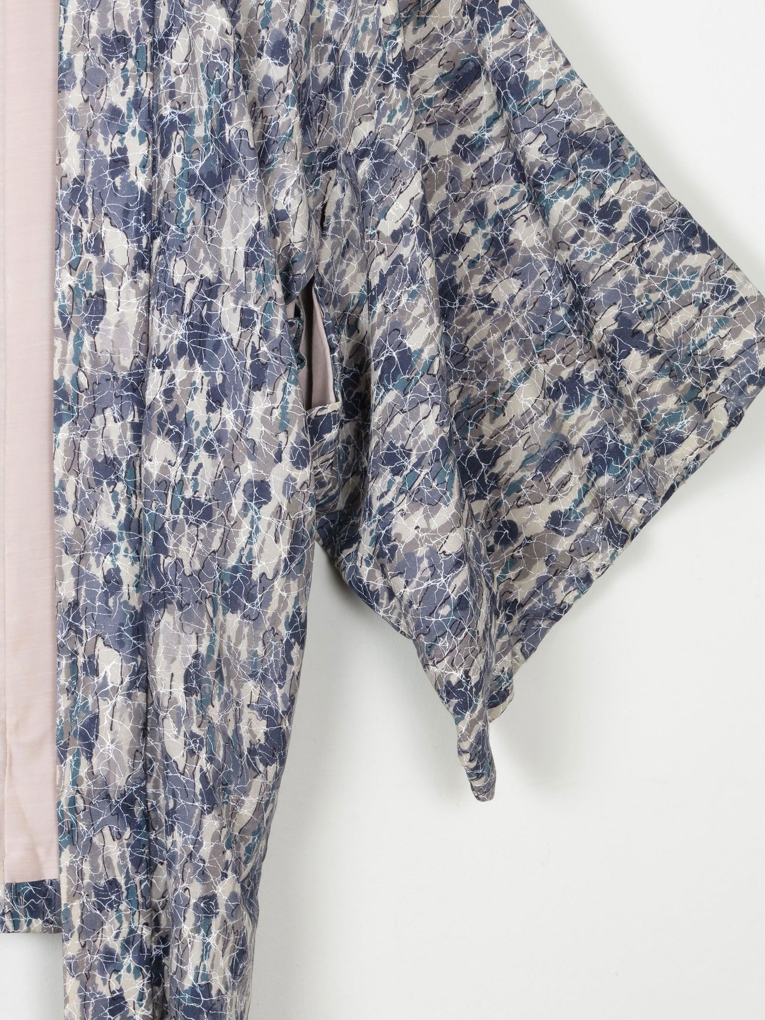 Vintage Blue/Green & Grey Printed Kimono S/M - The Harlequin
