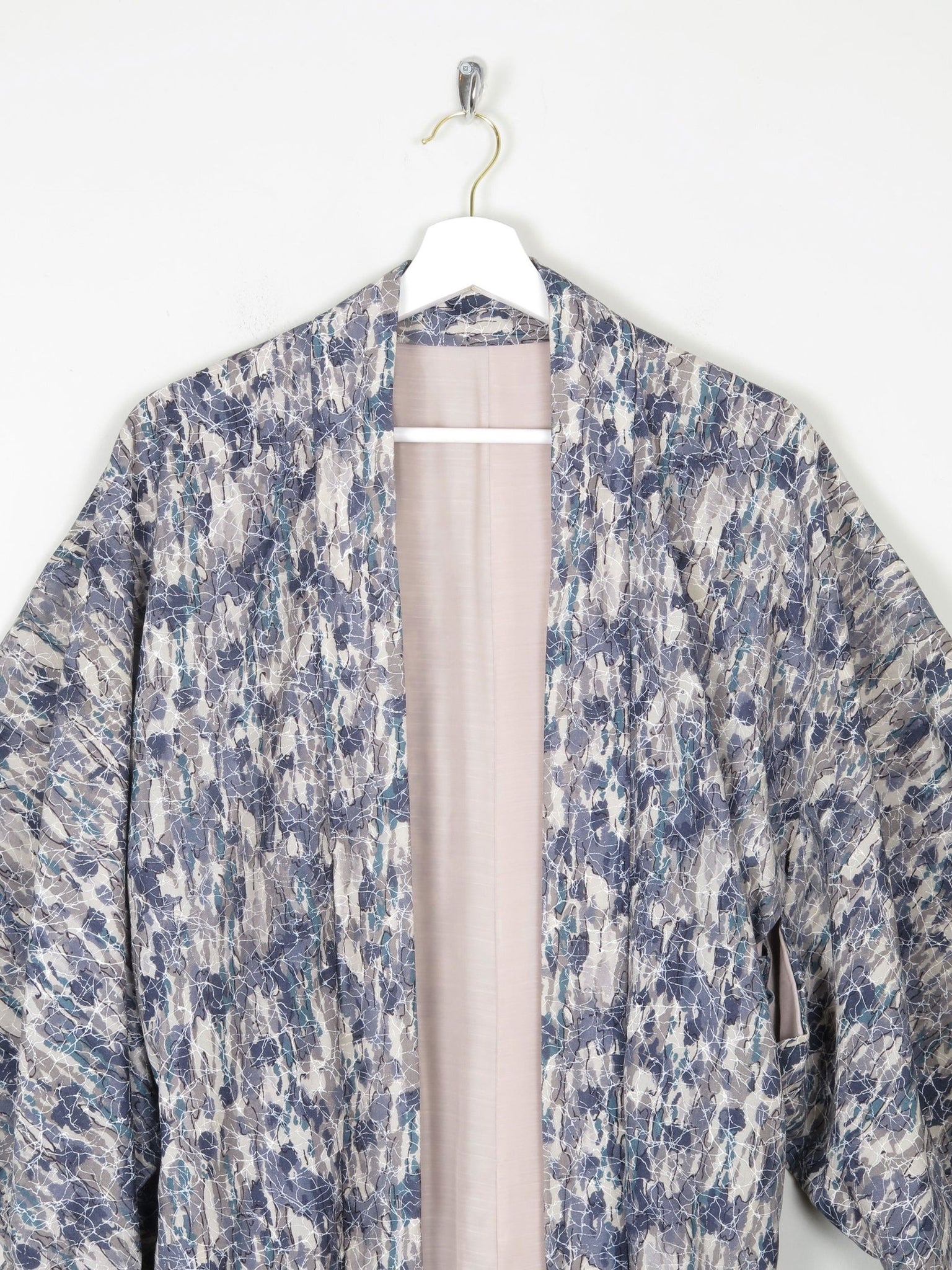 Vintage Blue/Green & Grey Printed Kimono S/M - The Harlequin