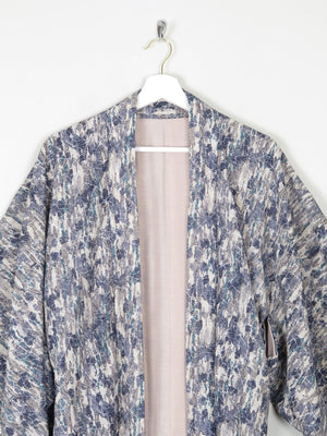 Vintage Blue/Green & Grey Printed Kimono S/M - The Harlequin