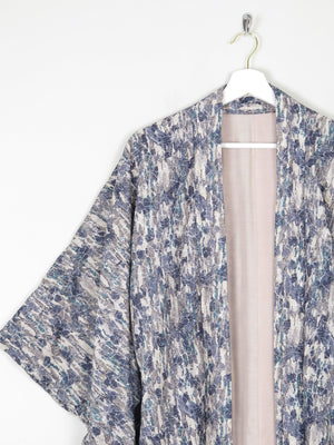 Vintage Blue/Green & Grey Printed Kimono S/M - The Harlequin