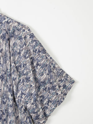 Vintage Blue/Green & Grey Printed Kimono S/M - The Harlequin