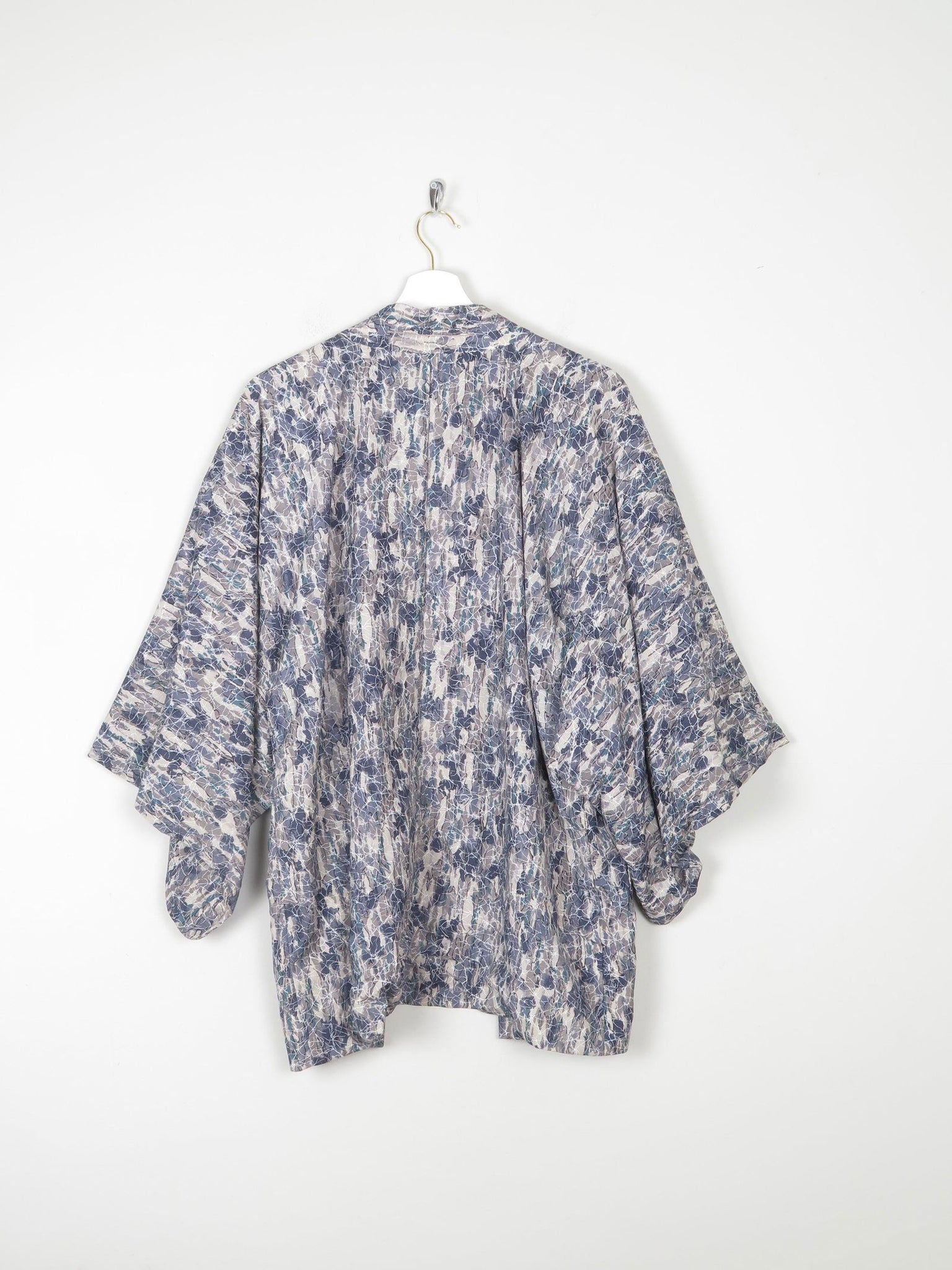 Vintage Blue/Green & Grey Printed Kimono S/M - The Harlequin