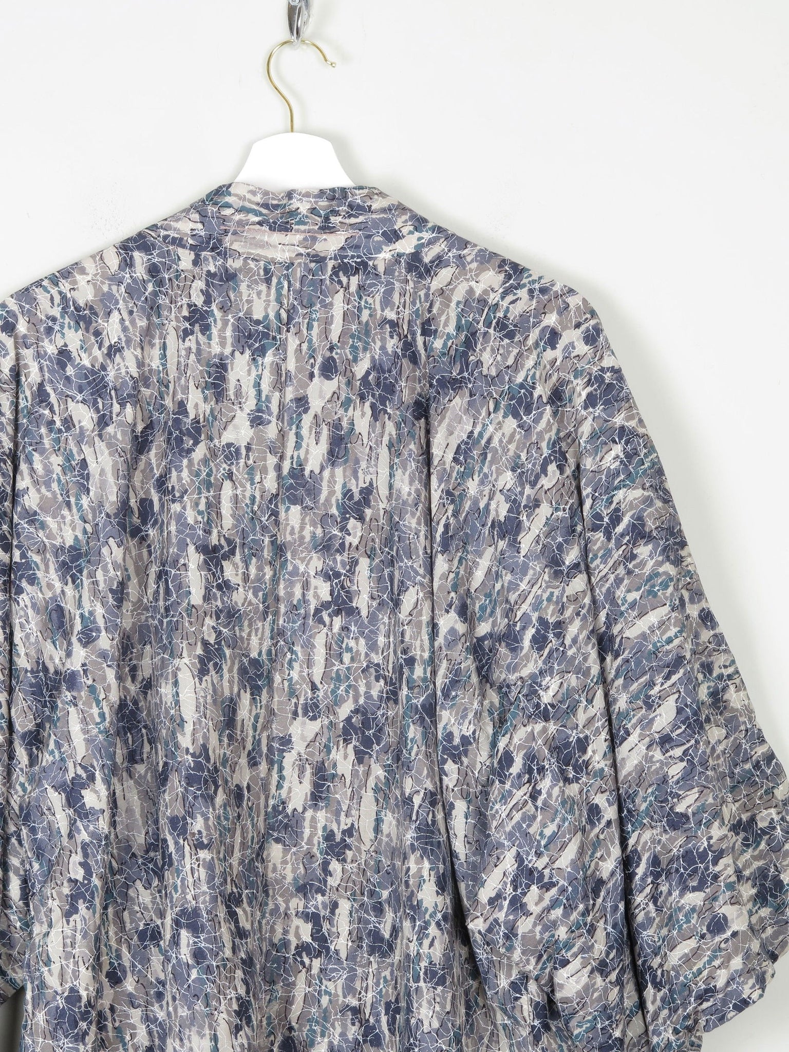 Vintage Blue/Green & Grey Printed Kimono S/M - The Harlequin