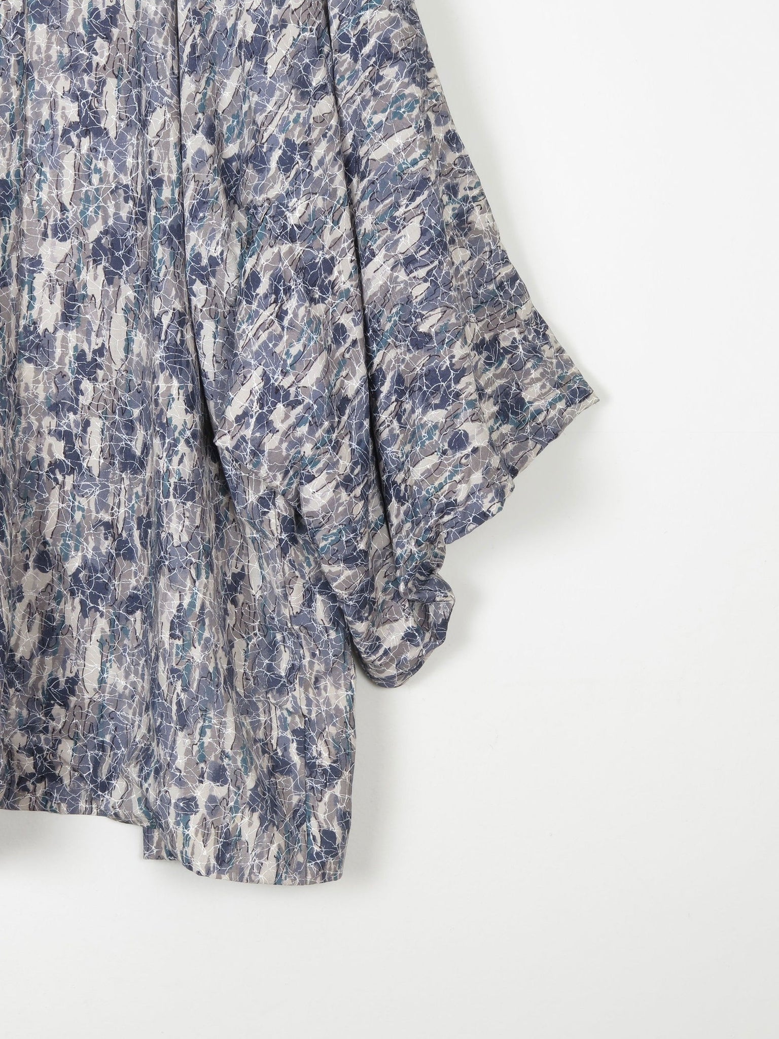 Vintage Blue/Green & Grey Printed Kimono S/M - The Harlequin