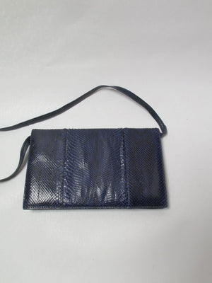 Vintage Blue/Navy Snakeskin Bag - The Harlequin