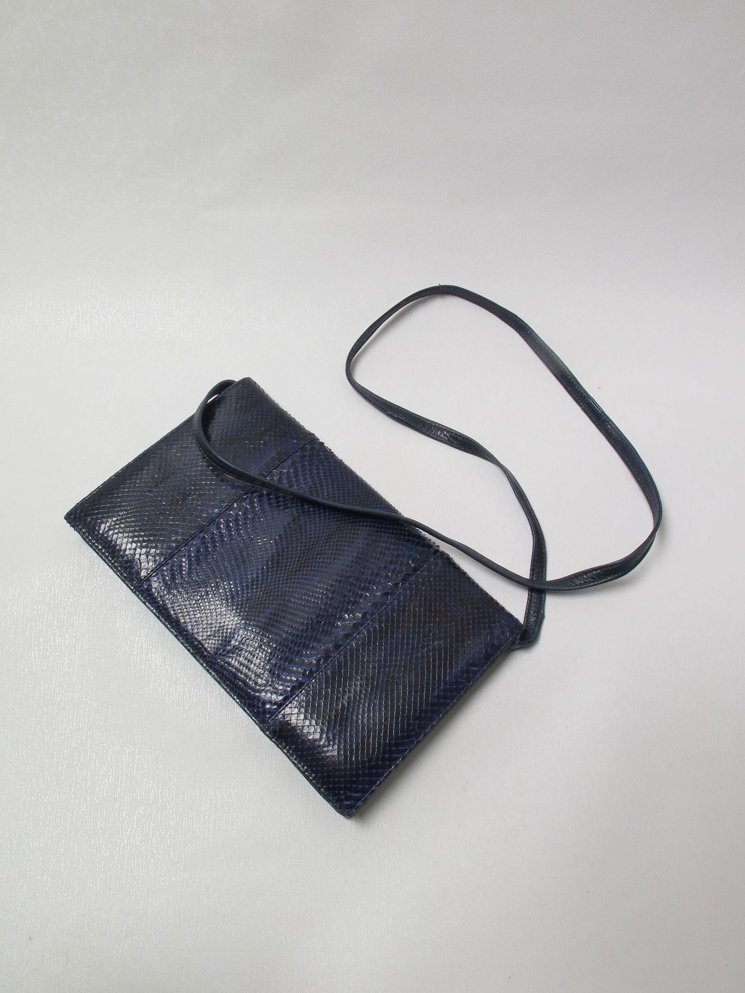 Vintage Blue/Navy Snakeskin Bag - The Harlequin