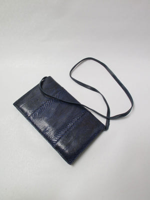 Vintage Blue/Navy Snakeskin Bag - The Harlequin
