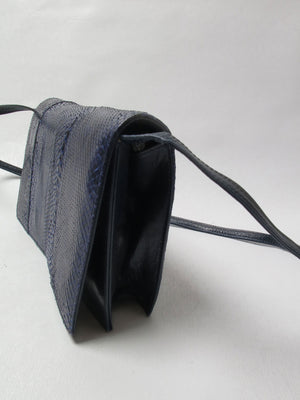 Vintage Blue/Navy Snakeskin Bag - The Harlequin