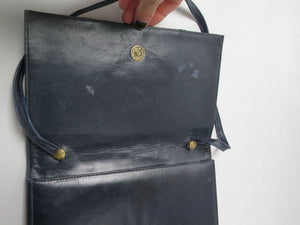 Vintage Blue/Navy Snakeskin Bag - The Harlequin