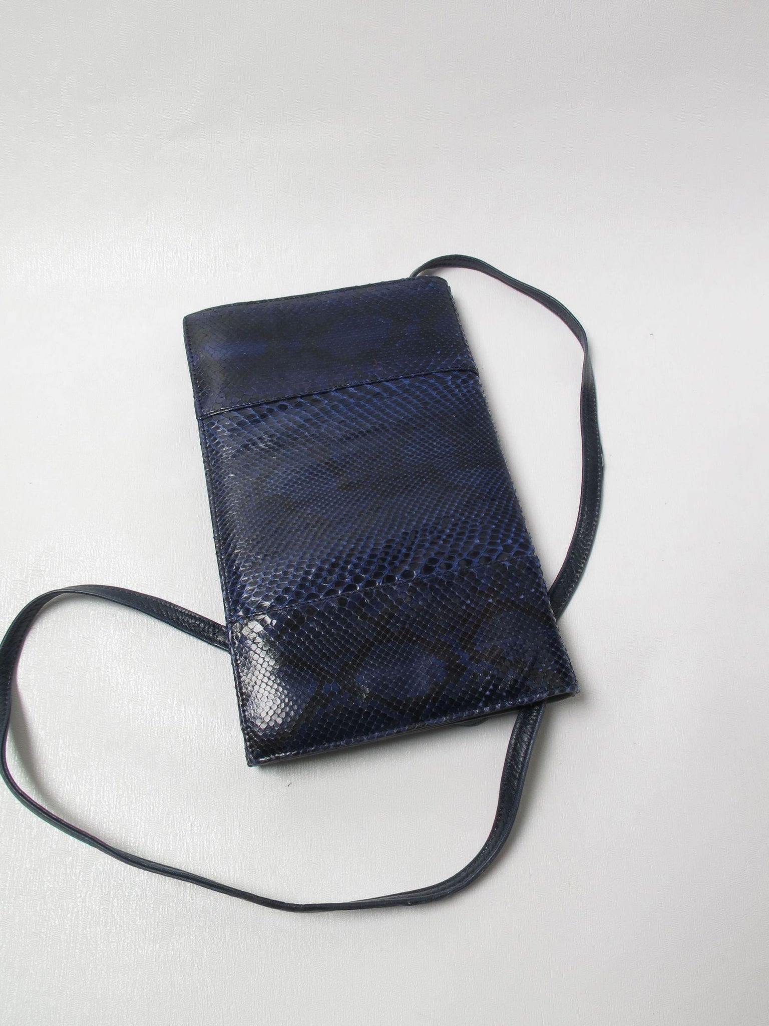 Vintage Blue/Navy Snakeskin Bag - The Harlequin