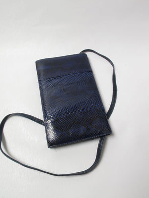 Vintage Blue/Navy Snakeskin Bag - The Harlequin