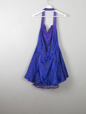 Vintage Blue 80s Prom Style Dress S