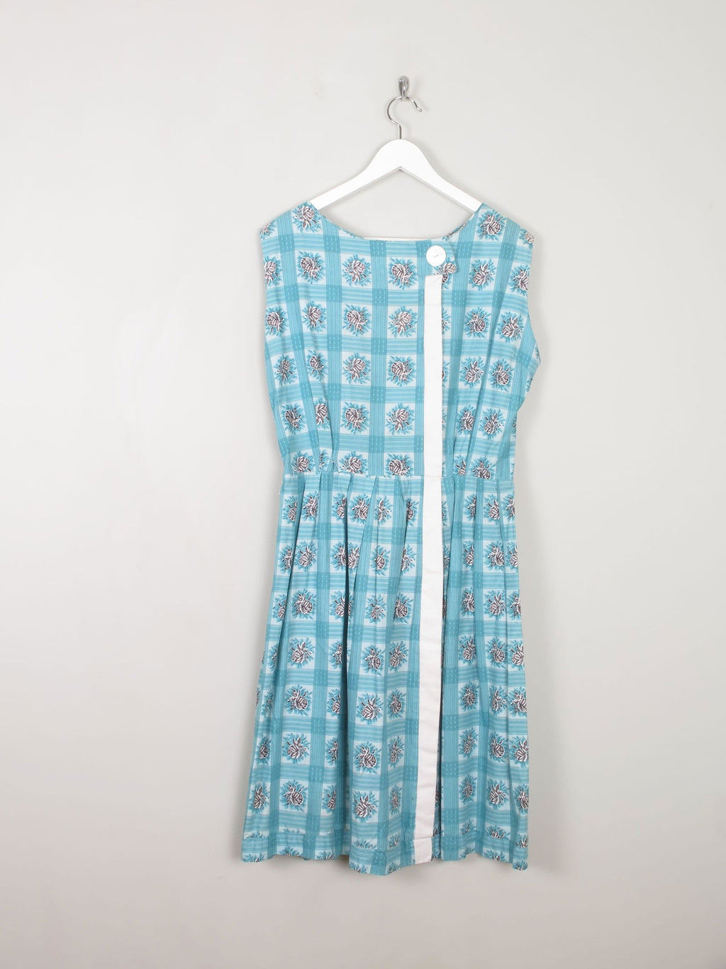 Vintage Blue Floral 1950s Dress 10/12 Approx - The Harlequin